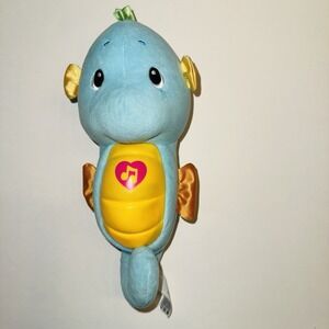Fisher Price Soothe & Glow Musical Seahorse Blue Baby Toy Plush  Sea Horse WORKS